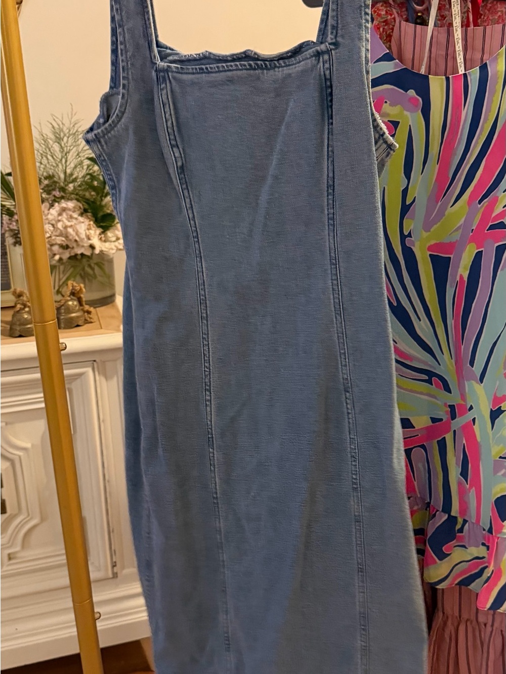Abercrombie & Fitch Light Blue Denim Midi Dress